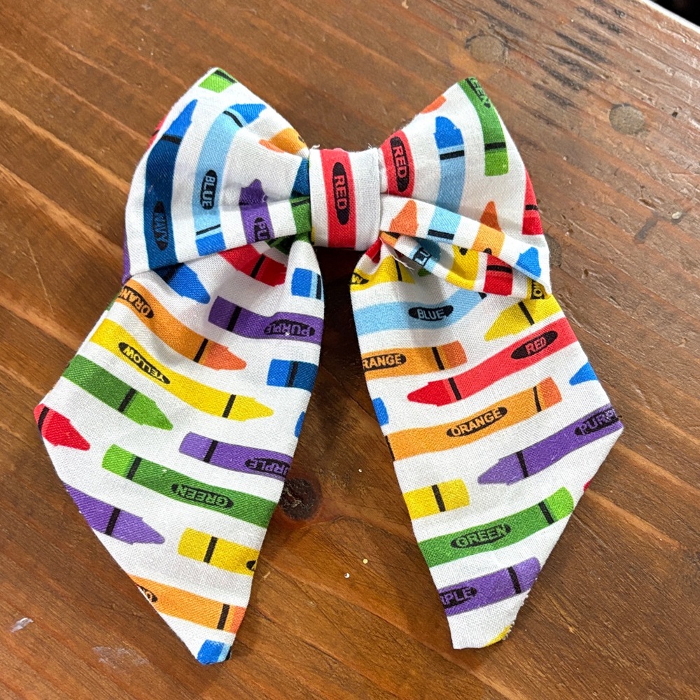 Colorful Crayon Pattern Kids Bow Tie